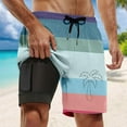 thumbnail image 4 of Mens Shorts Summer Casual Swim Shorts with Double Layer Pants Inside Pockets Hawaiian Holiday Relaxed Beach Shorts, 4 of 4