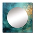 thumbnail image 2 of Designart "Blue Oasis III" Abstract Landscape Square Mirror For Wall Decor - Large Teal Square Mirror Printed Wall Decor - Modern Square Living Room Mirror, 2 of 5
