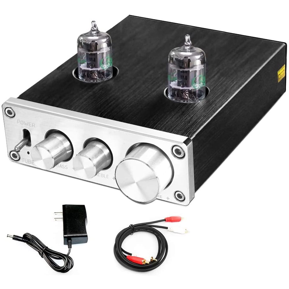 6K4 Tubes Renewed Vacuum Tube Amplifier Buffer Mini Hi-Fi Stereo Preamp with Treble & Bass Tone Control for Home Audio Player SUCA-AUDIO Tube-T1 Preamplifier 