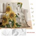 thumbnail image 5 of Sunflowers Blanket Soft Cozy Warm Twin Blanket for Bed, Plush Fuzzy Flannel Fleece Blankets for Sofa, Vintage Yellow Floral Farm Butterfly Throw Blankets for Couch, Gifts for Men, 60"x80", 5 of 9