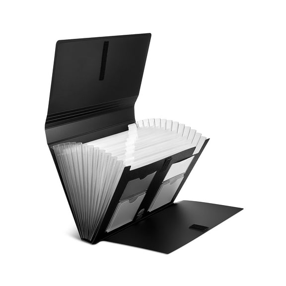 Staples TRU RED Plastic Filing Accordion File 13-Pocket Letter Size Black (TR10759)