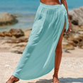thumbnail image 4 of Women's Beach Cover Up Skirt Swimsuit Wrap Open Front Lightweight Summer Swimwear Cover-Ups Flowy Beach Dress with Side Slit, 4 of 5