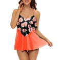 thumbnail image 1 of Daisyyozoid Summer Split Swimwear for Women Large Split Fashion Ruffle Print Slim Set, 1 of 5