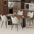 thumbnail image 2 of Fijinhom Dining Chairs Set of 2, Modern PU Leather Dining Room Chair with Back, Upholstered Kitchen Chairs with Metal Legs and Handle, 2 of 8