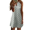 thumbnail image 1 of Maoww Robe Courte Décontractée Imprimée Sans Manches Esthétique Élégante Mignonne Robe de Plage Vacances Club Vêtements d'Été Gris TG, 1 of 5