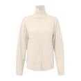 thumbnail image 4 of Sweaters for Women, High Neck Sweaters for Women, Solid Color Ribbed Knit, Lightweight Pullover for Comfort, 4 of 5