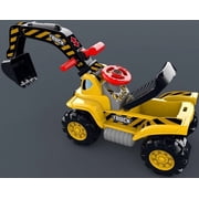 Toy Tractors For Kids Ride On Excavator - Music Sounds Digger Scooter Tractor Toys Bulldozer Includes Helmet With Rocks - Ride On Tractor Pretend Play - Toddler Tractor Construction Truck - Play22USA