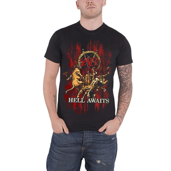Slayer Hell Awaits Pentagram T Shirt