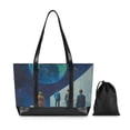 thumbnail image 7 of FORMRS Canvas Laptop Tote Bag for Women with 15.6" Computer Compartments Shoulder Handbag, Blue Planet, 7 of 7