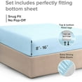 thumbnail image 3 of CGK Linens Hotel Luxury Single Fitted Sheet Only - Twin XL Size Wrinkle-Resistant Bottom Sheet, Fits Mattress Up To 16", Light Blue, 3 of 6