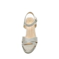 thumbnail image 3 of Sandalias de Tacón Grueso Plateadas Brillantes para Mujer DREAM PAIRS 8 cm, 3 of 6