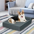 thumbnail image 4 of Gymax Memory Foam Orthopedic Dog Bed for Large Dogs w/ Headrest & Washable Cover Grey, 4 of 10