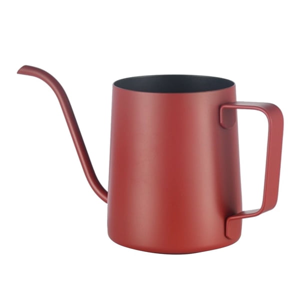 Yuarrent Tetera de goteo de 250ml, tetera de café de acero inoxidable, tetera de goteo larga con cuello de cisne, tetera, taza, tetera de goteo de café, Juegos de servir café y té Rojo Yuarrent JJ22648-04