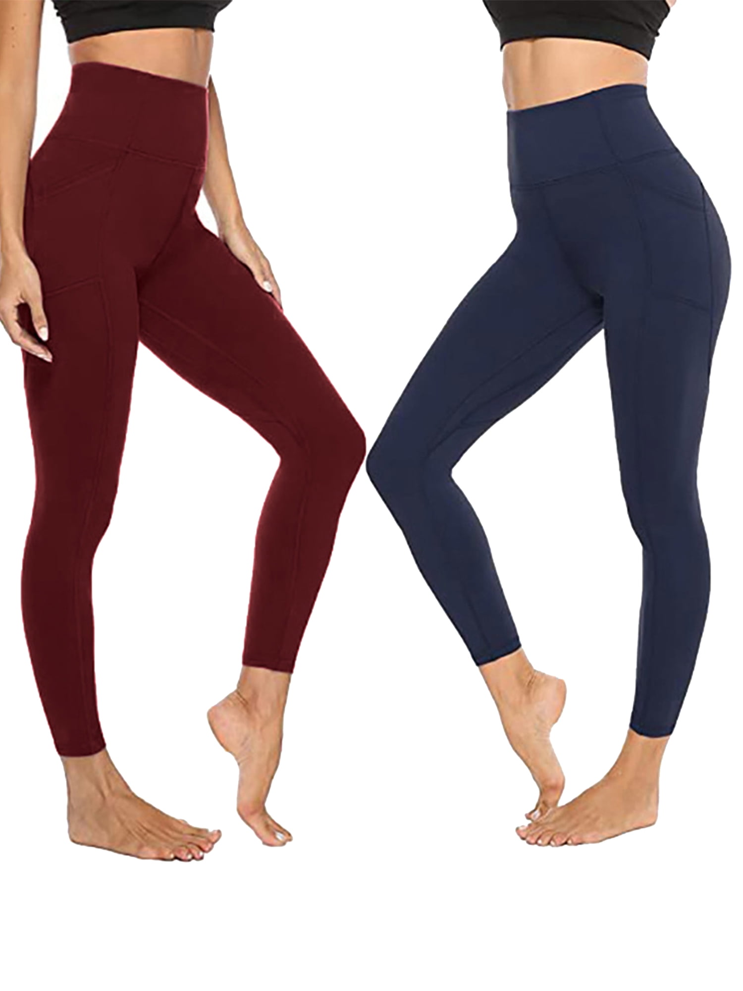 Niuer 2 Pack Compression Yoga Pants for Women Tummy Control High Waist