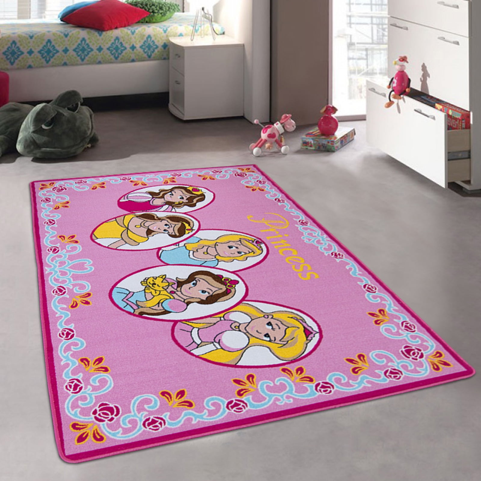 AllStar Pink Rug Kids / Baby Room Area Rug. Princess ...