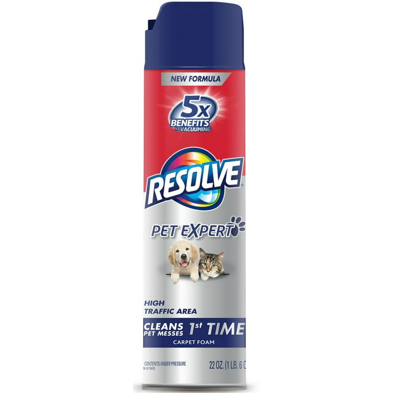 Resolve Pet Specialist Heavy Traffic Foam, Carpet Cleaner, Pet Stain and Odor Remover, Carpet Cleaner Solution, 2 Pack of 22O
