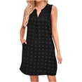 thumbnail image 2 of Pisexur Robe Sans Manches Col en V Mode Femme Couleur Unie Confortable avec Poches Robe Confortable Col en V Femme en Solde, 2 of 5