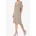 thumbnail image 3 of TheMogan Robe T-Shirt à Manches Courtes Col en V avec Poche pour Femmes Grande Taille, 3 of 6