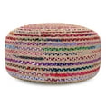 thumbnail image 5 of Simpli Home Margo 30 inch Wide Boho Large Round Pouf in Multi-Color Handwoven Jute and Cotton, 5 of 7