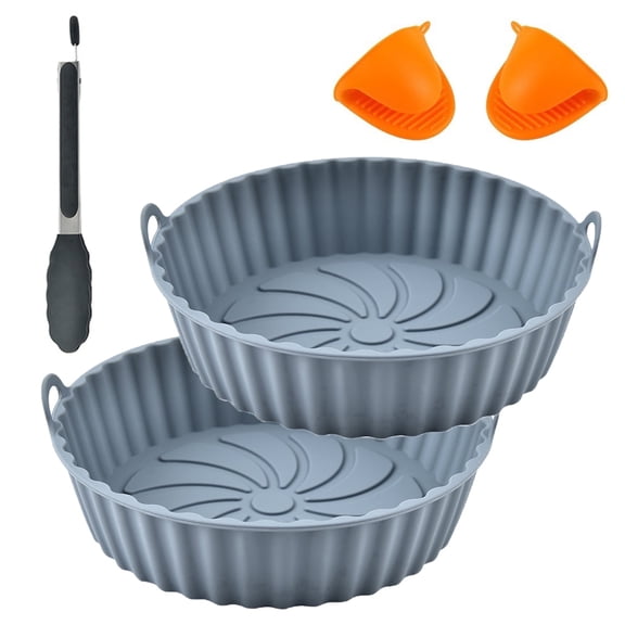 Air Fryer Silicone Liners 2 Pack 6.75 Inch Reusable Non Stick Basket for Small Air Fryer, Food Safe Heat Resistant, Easy Clean Accessories