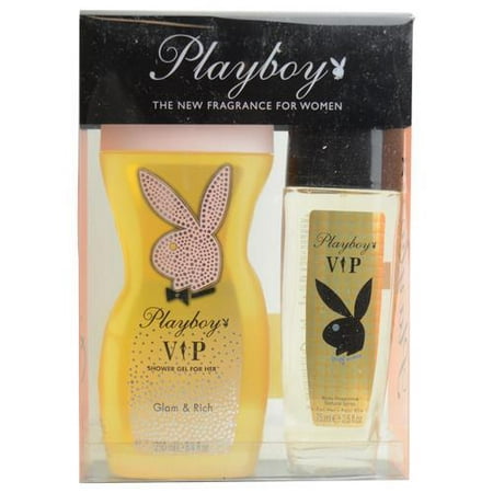 Playboy Vip By Playboy Set - Shower Gel 8.4 Oz & Body Fragrance Spray 2.5
