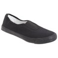 thumbnail image 1 of Dek Kids - Zapatillas unisex de tela con elástico con suela de goma natural para niños/jóvenes (Negro), 1 of 2