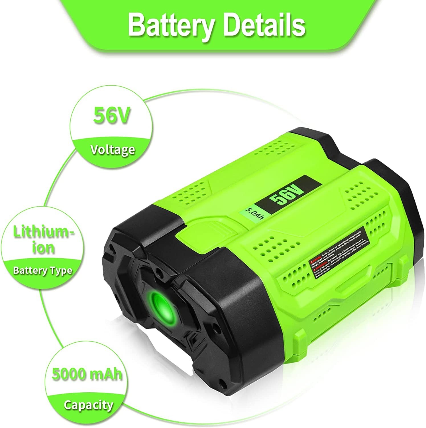 replacement For EGO Battery 56V 5.0Ah BA1400T 56 Volt Tool BA4200 BA2800