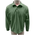 thumbnail image 4 of LEKWK Mens Henley Shirts Loose Fit Collared Long Sleeve Shirts Waffle-Texture Casual Shirts Solid Thermal Fall Winter Warm Pullover, 4 of 4
