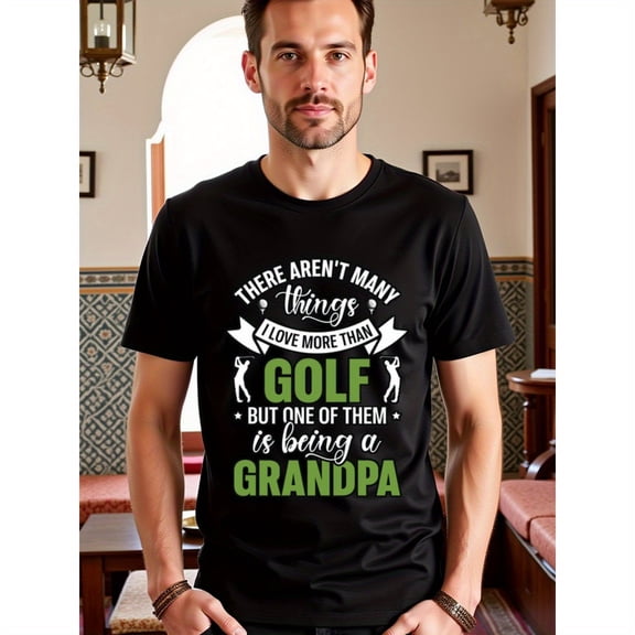 natee local warehouse clearance Grandpa's Golf Passion: Love More Than Golf, Being Grandpa, Men's T-Shirt,100% Cotton Fabric,Crew Neck,Short Sleeve,Regular Fit,All-Season Casual Wear,180gsm-Ideal fo