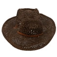 thumbnail image 1 of KAKOWELY 1 sombrero de playa estilo occidental, protector solar, vaquero, de paja, para protegerse del sol., 1 of 5