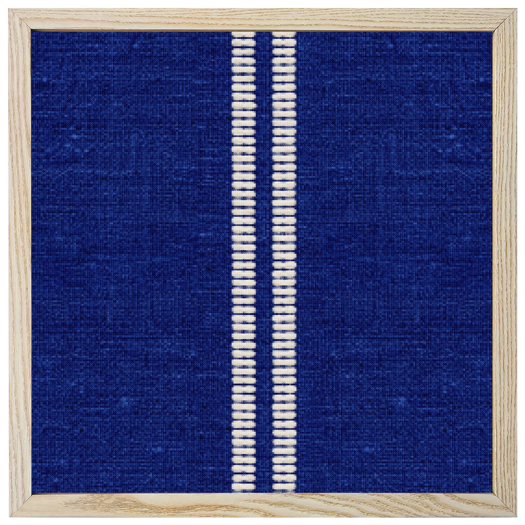 Diamond Painting Kits Navy Blue Woven Linen 5D Diamond Painting Dots Gem Craft Framed Canvas Stripes Grain Textile Texture Full Drill Diamond Art Paintings for Living Room Wall Decor 12x12 Inch