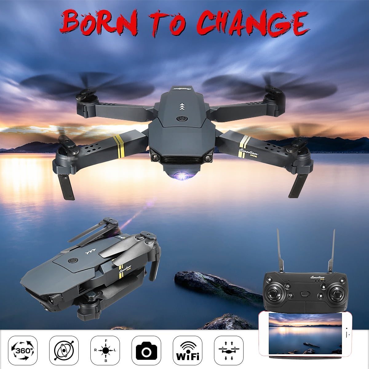 Eachine E58 0.3MP Camera WIFI FPV Wide Angle  RC Quadcopter Drone RTF VS VISUO 