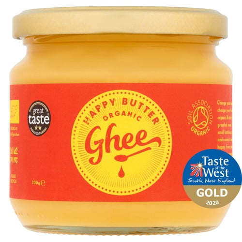 Happy Butter Organic West Country Ghee 300g, British Import (Pack of 2)