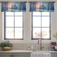 thumbnail image 3 of LALILO Kitchen Curtain Valance Winter Road Forest Winter Rod Pocket Window Curtain 52"x 18" Set of 2, 3 of 5