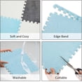 thumbnail image 4 of 36 Pack Plush Foam Floor Mat Square Interlocking Carpet Tiles with Border Fluffy Play Mat Floor Tiles Soft Climbing Rugs for Bedroom Playroom, 12 x 12 x 0.4 in(White, Gray), 4 of 6