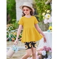 thumbnail image 6 of Arshiner Girls Summer Outfits Short Sleeve Ruffle Hem Top and Biker Shorts Set Girl Clothes, 6 of 6