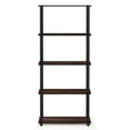 thumbnail image 3 of Furinno Wire 5-Tier Industrial Style Metal Frame Display Shelf, 16 Wide, Finn Oak, 3 of 5