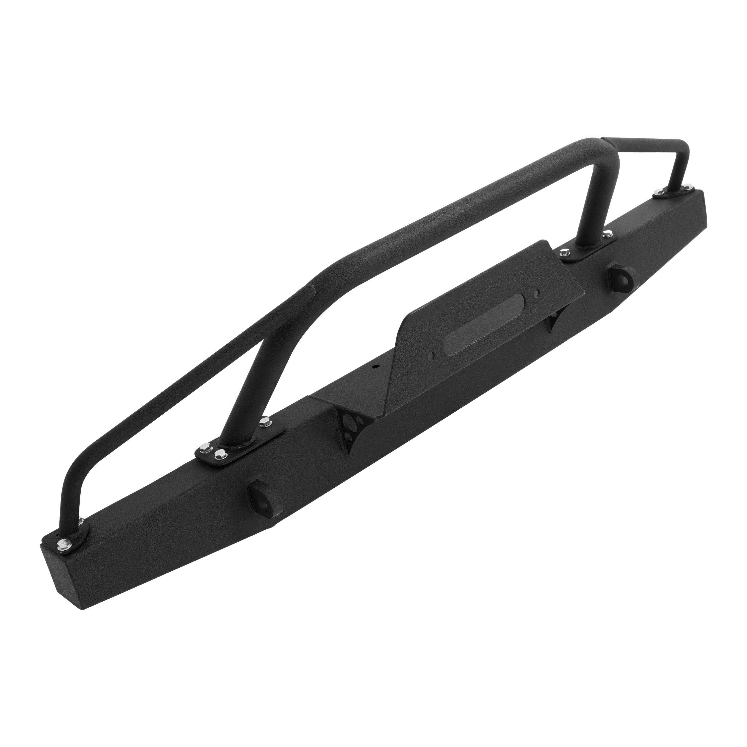 KOJEM Front Bumper Compatible with 1983-1992 Ford Ranger & 1984-1990 Ford Bronco II w/Winch Plate Bull Bar Powder Coated Black Steel