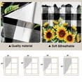 thumbnail image 5 of Swag Valance Curtains for Windows, Farmhouse Cow Light Filtering Kitchen Curtains with Rod Pocket, Pastoral Sunflower Botanical Black Plaid Window Treatment Valances for Living Room, 36x36 - 2 PCS, 5 of 9