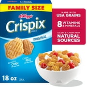 Kellogg's Crispix Cold Breakfast Cereal, 8 Vitamins and Minerals, Family Size, Original, 18oz Box (1 Box)