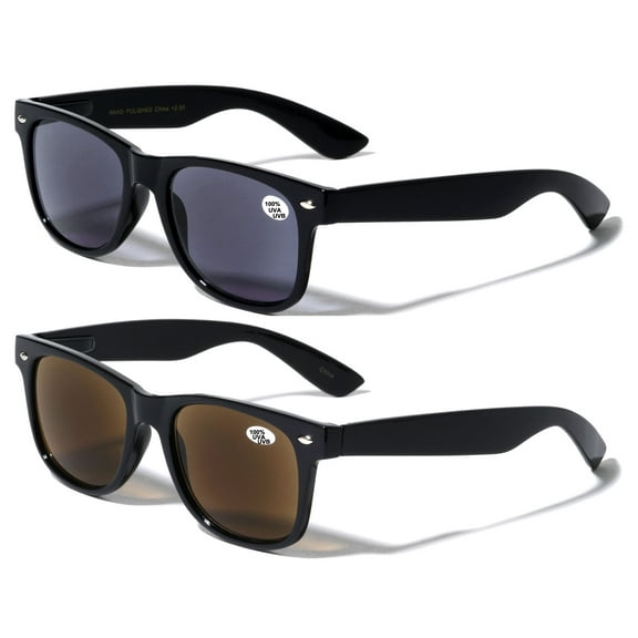 2 Pairs Classic Retro Sunglasses for Men and Women, UVA and UVB Protection Sun Glasses Black and Brown