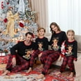 thumbnail image 3 of Christmas Matching Pajamas Elk Print Long Sleeve Shirt and Plaid Pants Set Loungewear Soft Sleepwear, 3 of 7