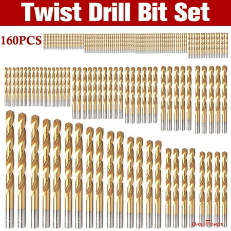 

160PCS 3/64 -1/2 Drill Bit Set HSS Titanium Multi Drill Bits Twist Metal Tools