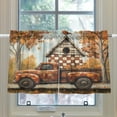 thumbnail image 4 of Ryvnso Bird on House Autumn View Half Curtains Sets Tier 2 Panels Short Curtain Rod Pocket 27"W x 36"L, 4 of 7