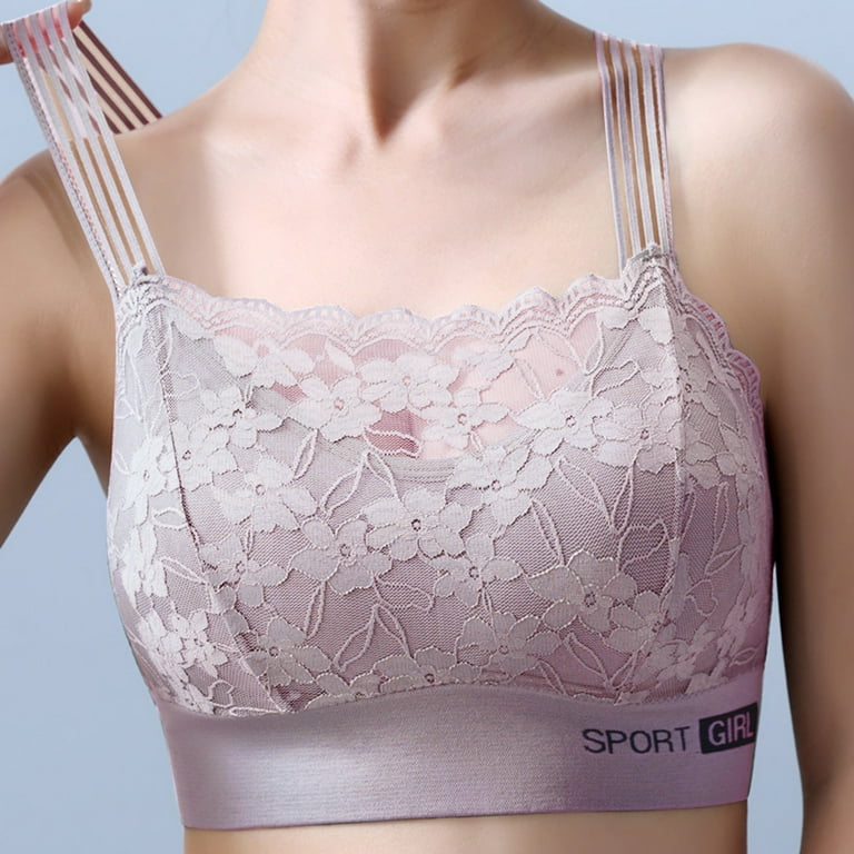 EHQJNJ Lace Bralette Plus Size Women's New Lace Beautiful Back Women's  Chest Wrap Large Chest Pad Small Chest Anti Light Backing and Bra Sports  Bra