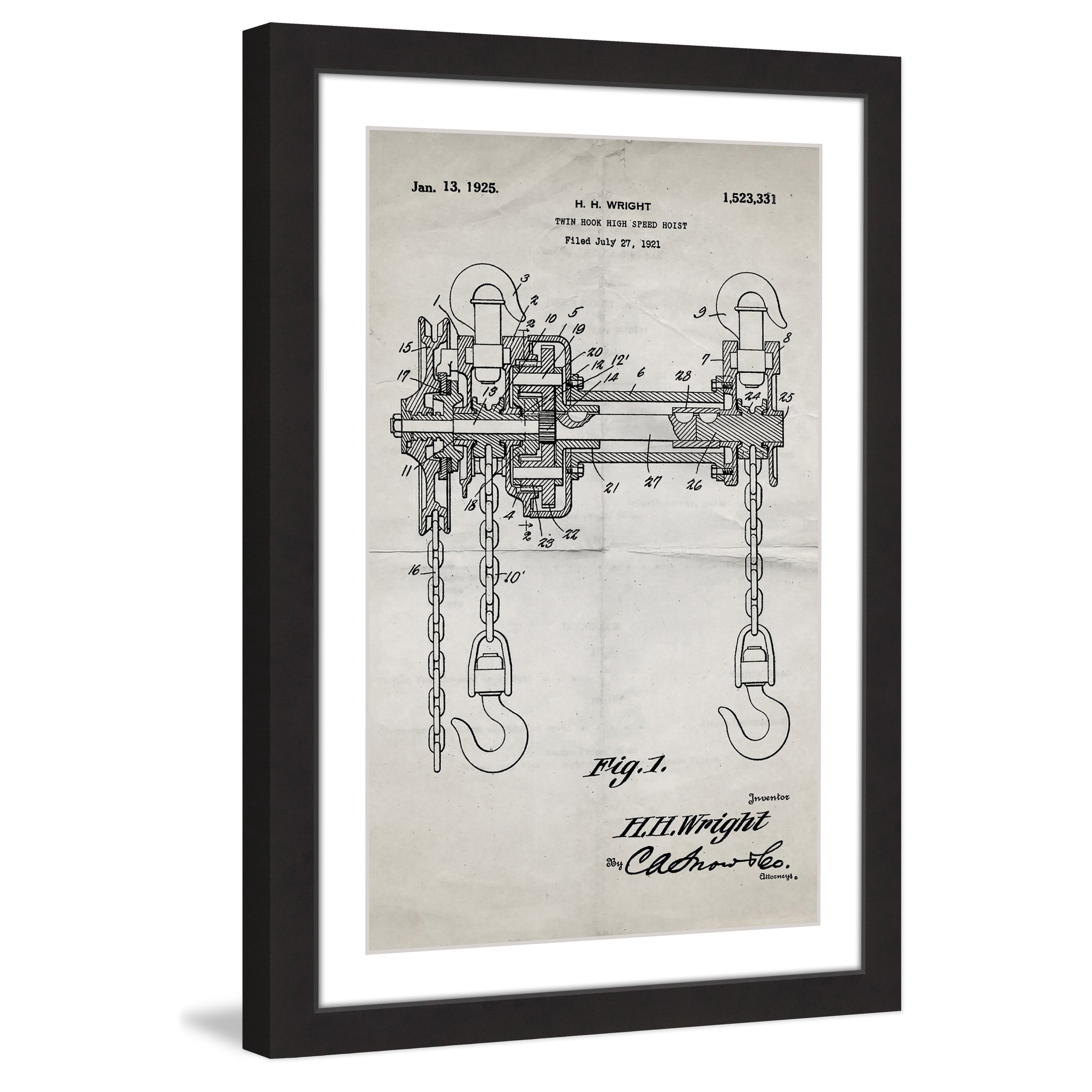 "Hoist 1921 Old Paper" Framed Painting Print