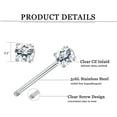 thumbnail image 2 of Jstyle 2 Pairs 316L Stainless Steel Nipple Rings Barbell Crystal Ball Piercing Nipple CZ Tongue Rings 14G, 2 of 6