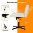 thumbnail image 4 of Armless Office Chair - Cross Leg Design, Wide Seat, Adjustable Swivel & Ergonomic - No Wheels, Comfortable Computer Chair for Home Office, Dressing Room, 4 of 7