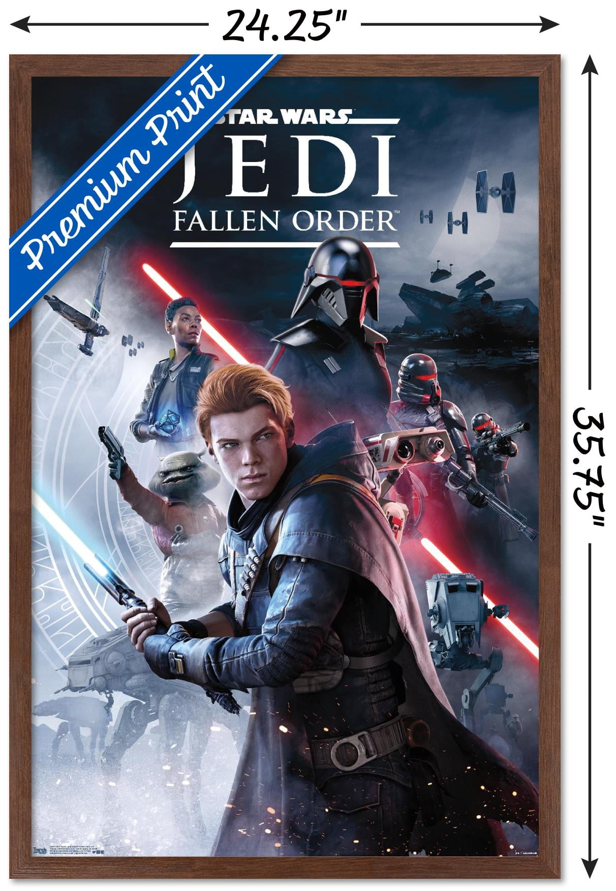 Star Wars: Jedi Fallen Order - Key Art Wall Poster, 22.375" x 34", Framed