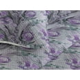 thumbnail image 3 of Ambesonne Floral Quilted Bedspread Set 3 Pcs, Retro Meadow Bloom Leaves, King, Violet Mauve and Grey Teal, 3 of 4